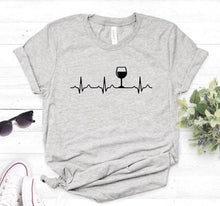 Load image into Gallery viewer, Wine Heartbeat Women tshirt Cotton Casual Funny t shirt Lady Yong Girl Top Tee Higher Quality Drop Ship-K589
