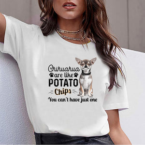 Tops T Shirt Women chihuahua are like potato Sexy Harajuku Short Female Tshirt
