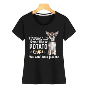 Tops T Shirt Women chihuahua are like potato Sexy Harajuku Short Female Tshirt