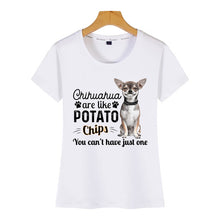 Load image into Gallery viewer, Tops T Shirt Women chihuahua are like potato Sexy Harajuku Short Female Tshirt
